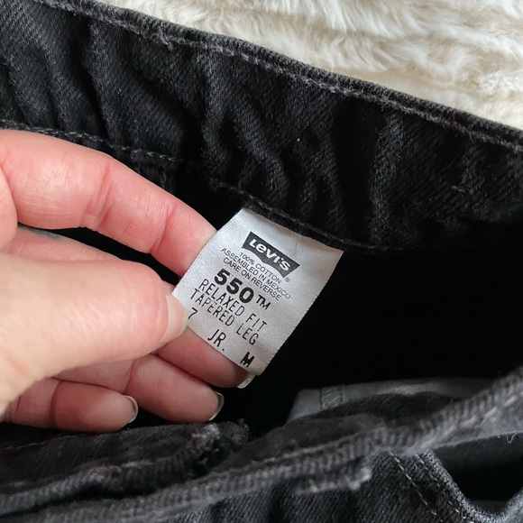 Vintage Black 100% Cotton Levi’s 550 Tapered Leg Jeans - Picture 2 of 3